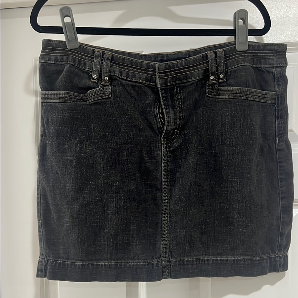 Classic Black Denim Skirt
